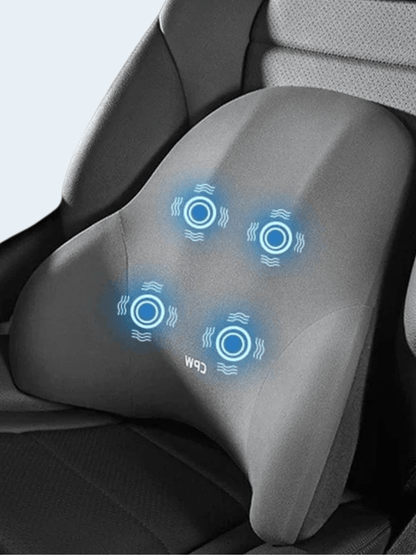 Coussin de Massage Voiture Gris – Vibrant Soutien Nuque et Lombaire Gris