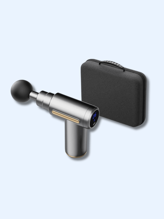 Pistolet de Massage Gris avec Boîte – Relaxation Musculaire pistolet + étui