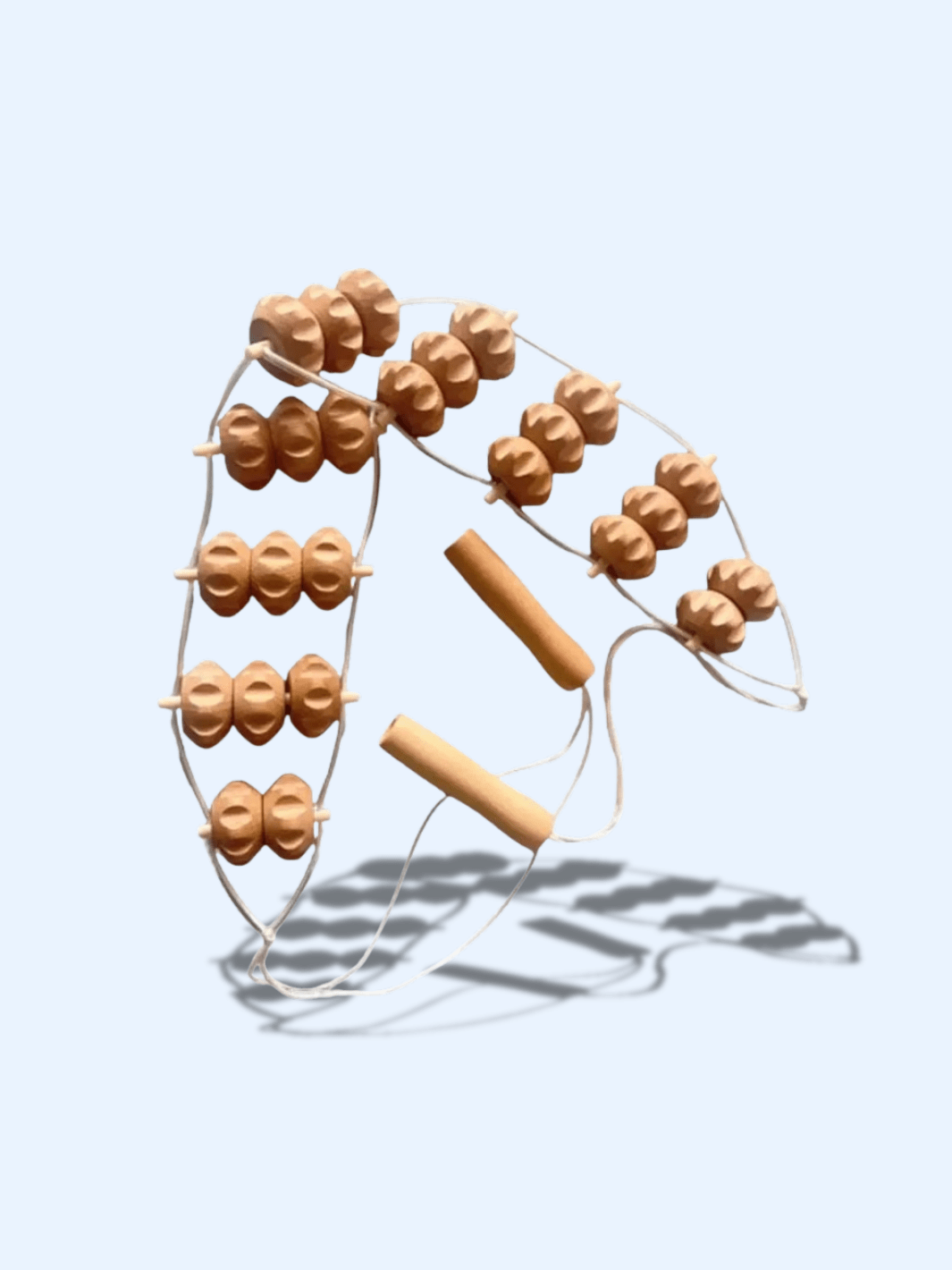 Rouleau de Massage Bois Double Rainures – Relaxation Dos et Drainage Bois Double Rainures