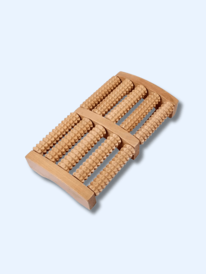 Rouleau de Massage Pieds Bois 10 Rangs – Réflexologie et Détente Bois