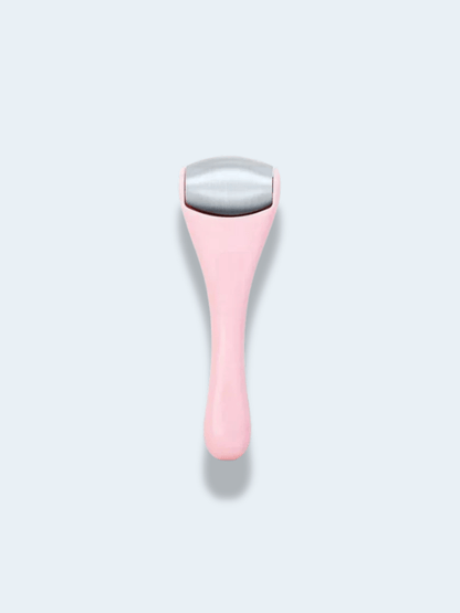 Rouleau Facial Inox Rose – Massage Glacé Anti-Rides & Anti-Poches Yeux Eye Roller Pink