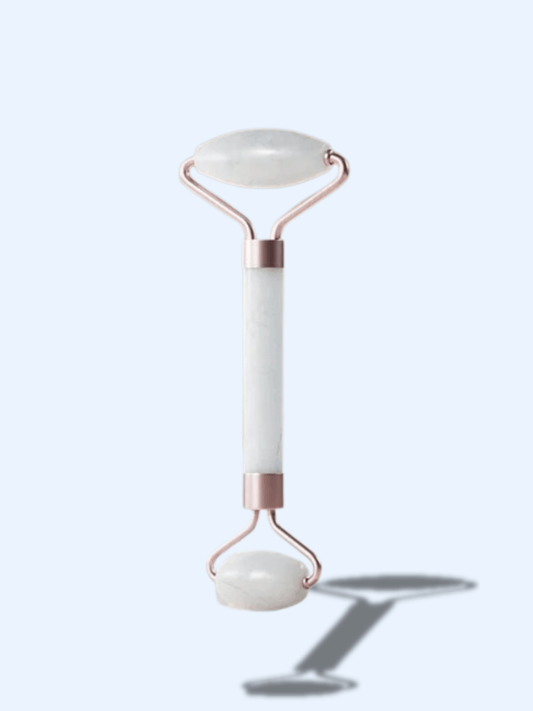 Rouleau Jade Blanc Double Embout – Massage Visage & Cou + Gua Sha jade blanc