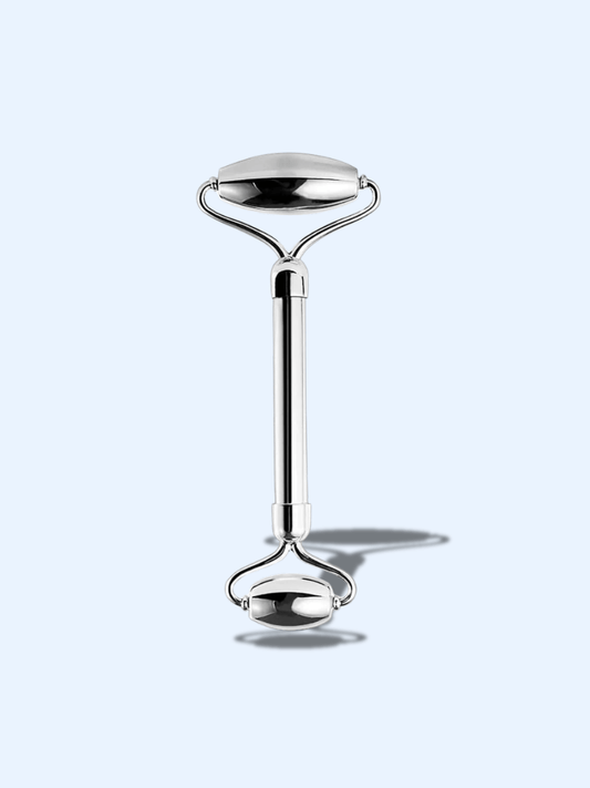 Rouleau Visage Acier Inoxydable avec Sac – Massage Drainage Lymphatique acier inoxydable