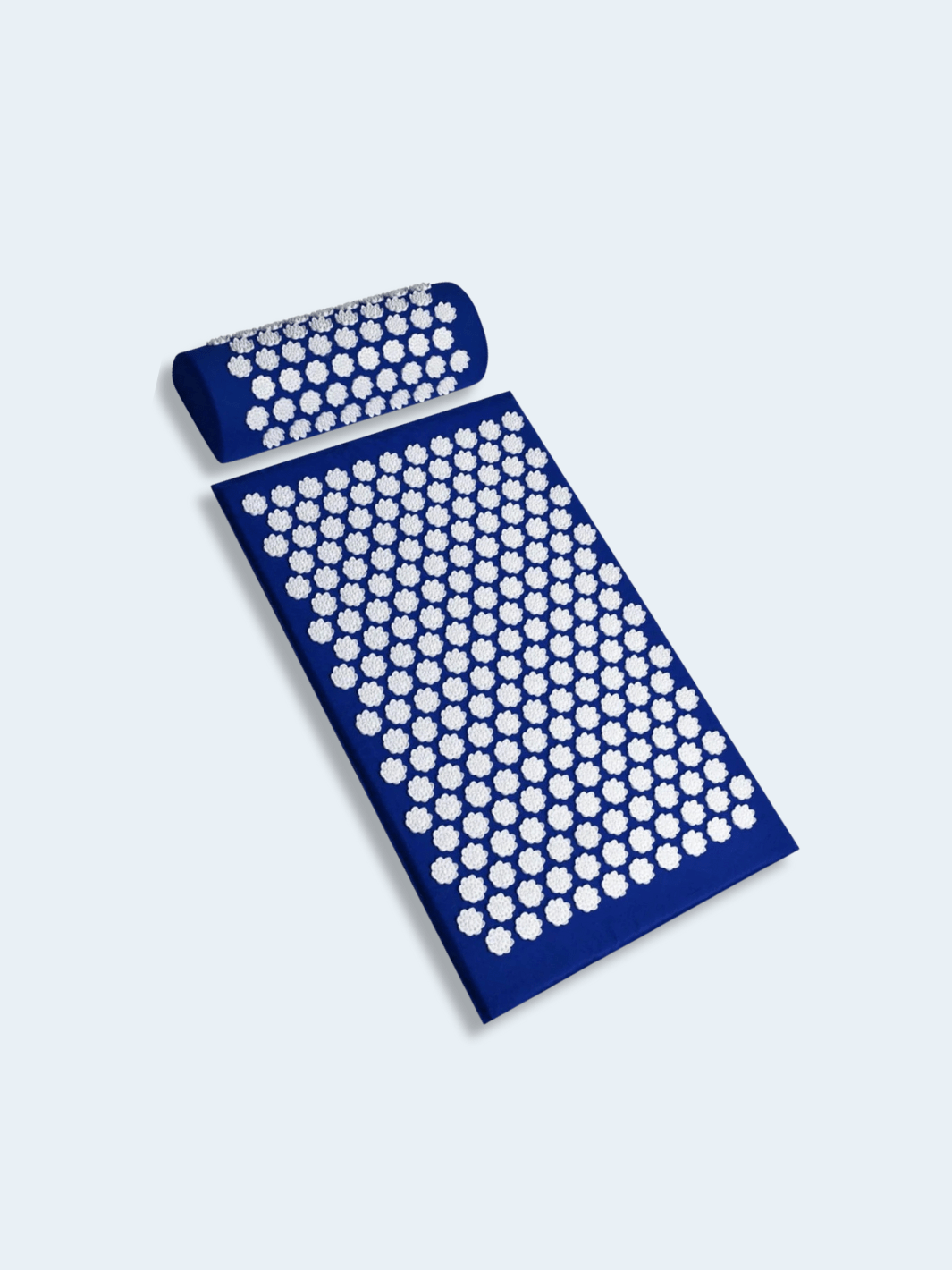 Tapis d’Acupression Bleu Goutte – Massage Yoga et Relaxation du Dos Lotus blanc & bleu + sac