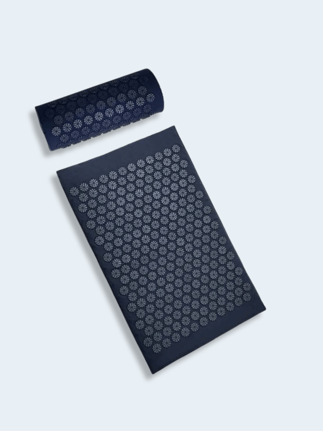 Tapis d’Acupression Bleu Marine – Massage Yoga et Relaxation du Dos Lotus bleu + sac