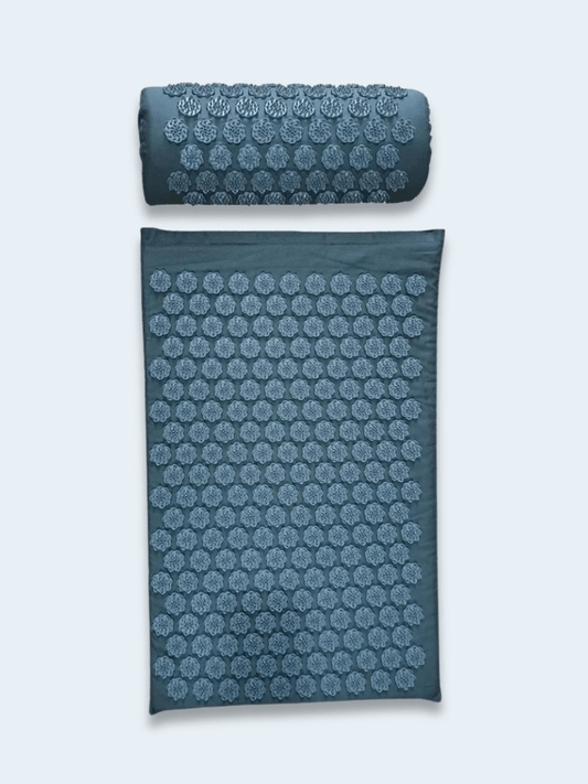 Tapis d’Acupression Gris Clair – Massage Yoga et Relaxation du Dos Lotus gris +sac